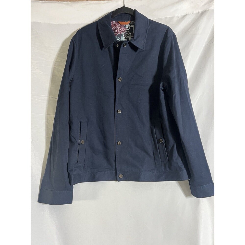 Ted Baker Harrington Jacket Men's Size 4 (Large) Navy Bomber Snaps NWT MSRP $279